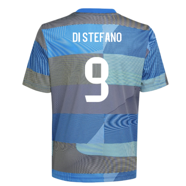2025-2026 Real Madrid Pre-Match Shirt (Blue) - Kids (Di Stefano 9)-Football Shirts Shop