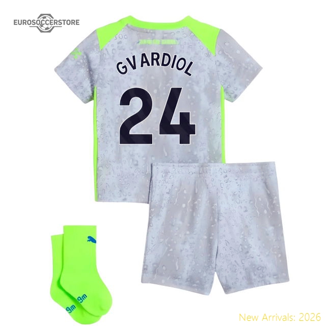 2025-2026 Man City Third Baby Kit (Gvardiol 24)-Football Jersey Hub