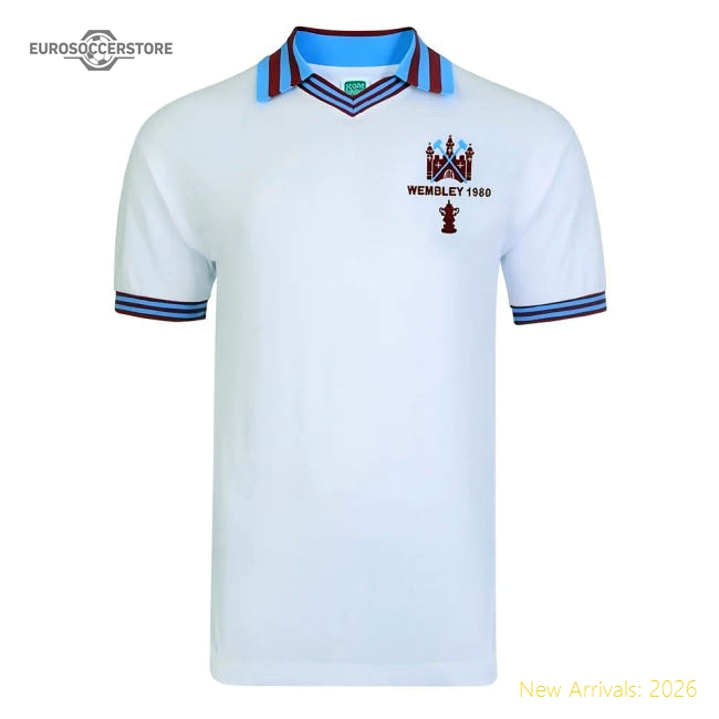 Score Draw West Ham United 1980 FA Cup Final Retro Football Shirt-Vantage Point Soccer