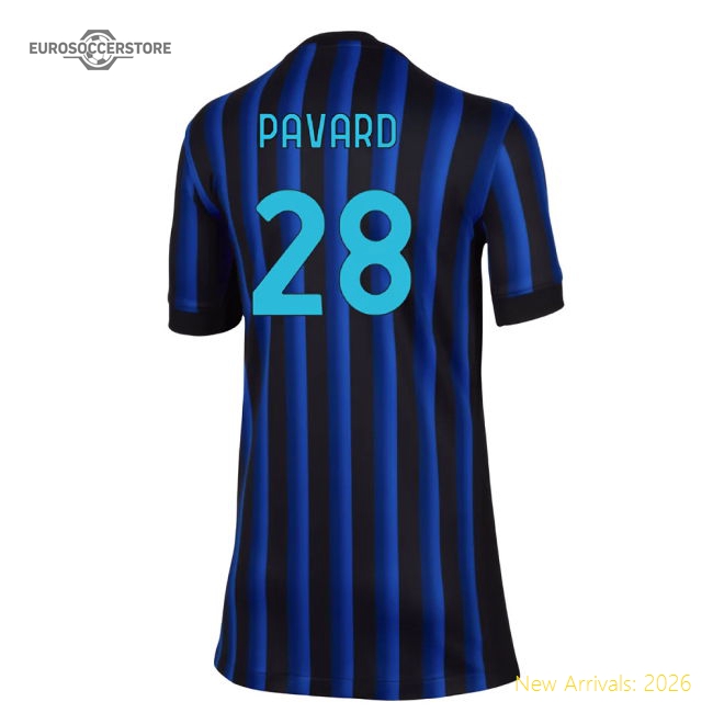2025-2026 Inter Milan Home Shirt (Kids) (Pavard 28)-Football Shirts Shop