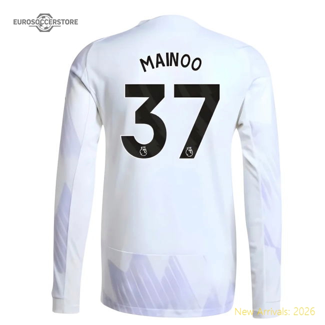2025-2026 Man Utd Authentic Long Sleeve Away Shirt (Mainoo 37)-Football Jersey Hub