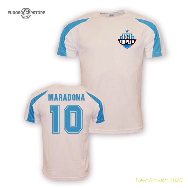 Diego Maradona Napoli Sports Training Jersey (white)-Vantage Point Soccer