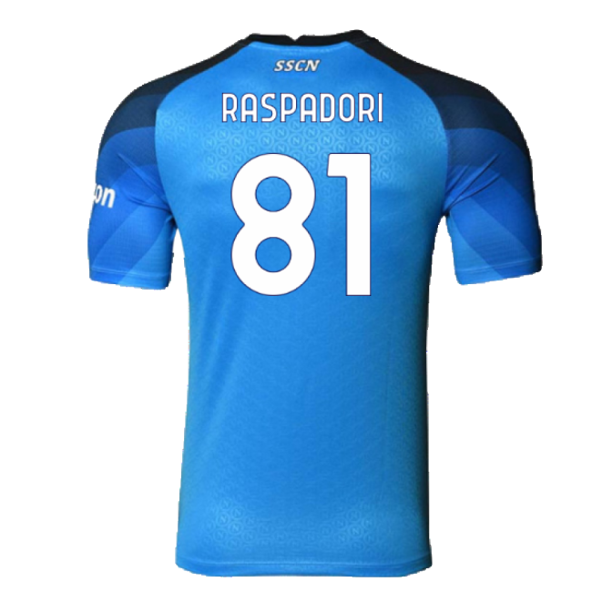 Napoli 2022-23 Player Issue Home Shirt (3XL) (Raspadori 81) (Excellent)-Vantage Point Soccer