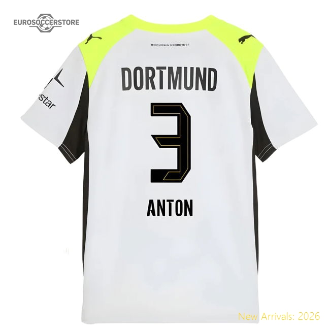 2025-2026 Borussia Dortmund Away Shirt (Kids) (Anton 3)-Football Jersey Hub