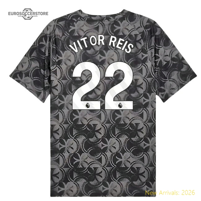 2025-2026 Man City Warm Up Jersey (Black) (Vitor Reis 22)-Football Shirts Shop