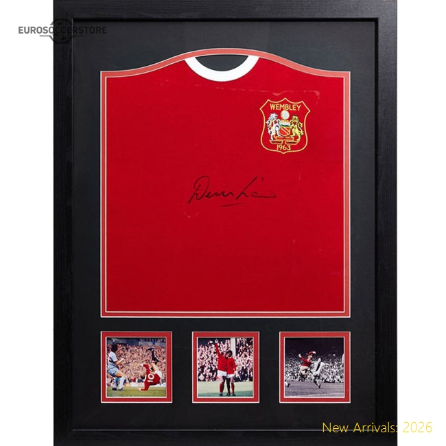 Manchester United FC Law Signed Shirt (Framed)-Football Jersey Hub