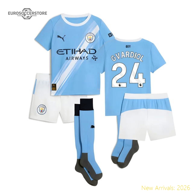 2025-2026 Man City Home Mini Kit (Gvardiol 24)-Football Shirts Shop