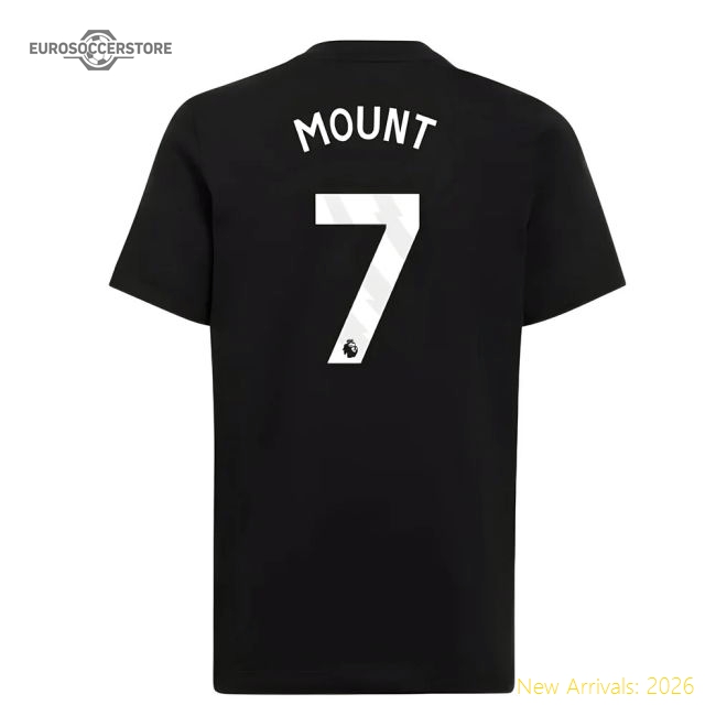 2025-2026 Man Utd EU Training Tee (Black) (Mount 7)-Football Jersey Hub
