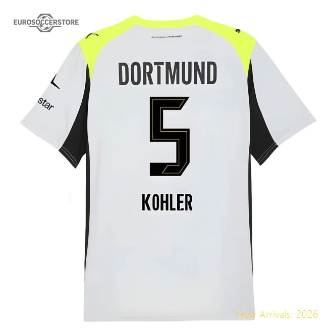 Borussia Dortmund 2025-2026 Away Uniform Football Shirt-Jersey Chest: 2026 World Cup Soccer Kits