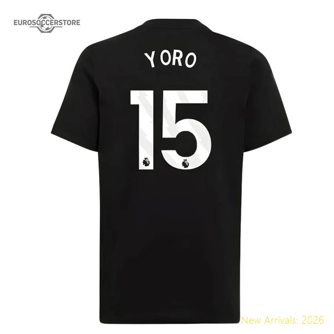 2025-2026 Man Utd EU Training Tee (Black) (Yoro 15)-Football Jersey Hub