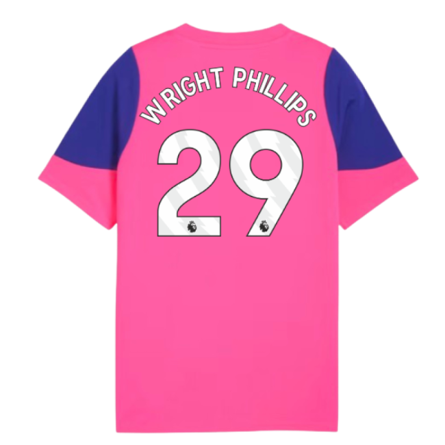 2025-2026 Man City Training Jersey (Fluro Pink) - Kids (Wright Phillips 29)-Football Shirts Shop