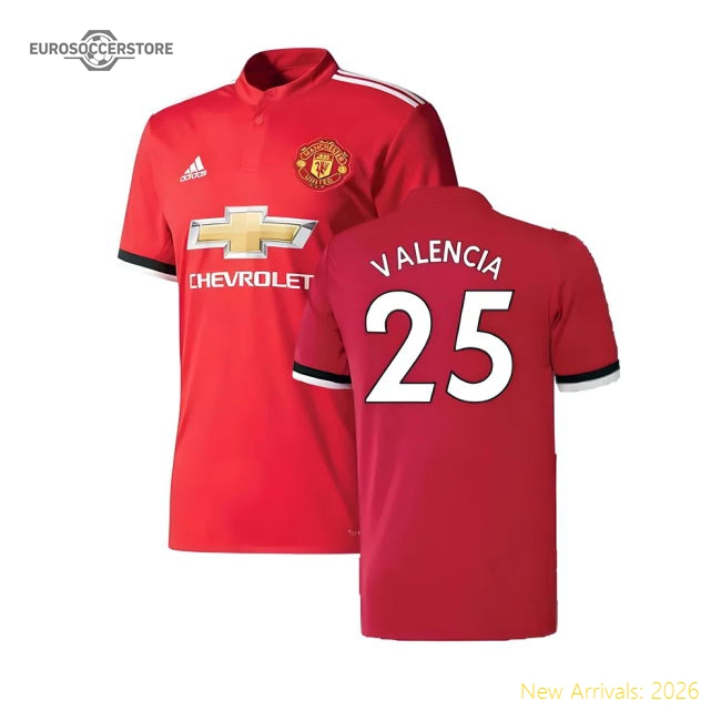 Manchester United 2017-18 Home Shirt ((Excellent) 4-5 Year) (Valencia 25)-Football Jersey Hub