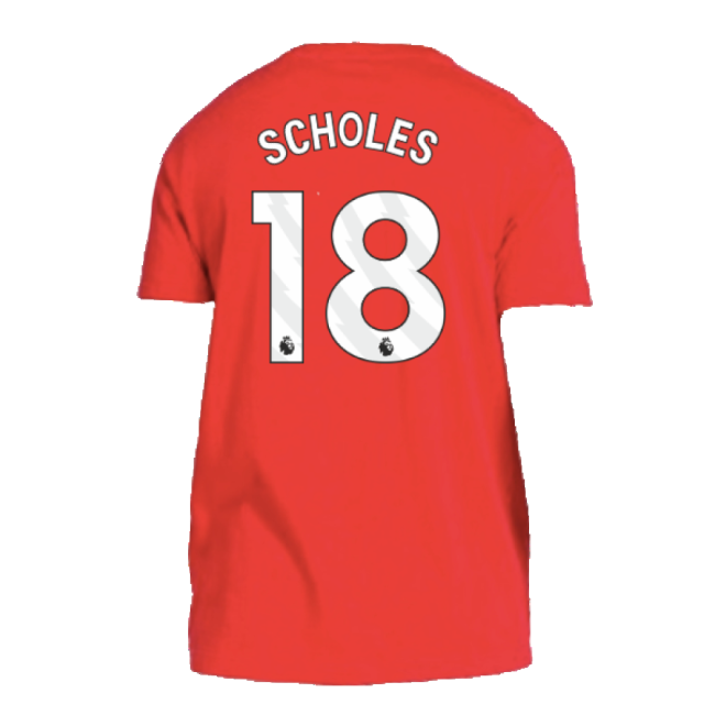 2024-2025 Man Utd DNA Tee (Red) (Scholes 18)-Football Jersey Hub