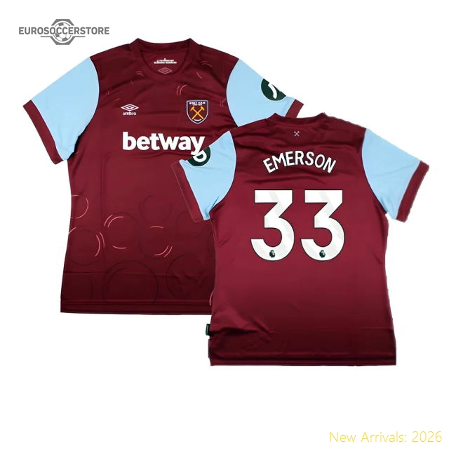 2023-2024 West Ham United Home Shirt (Womens) (EMERSON 33)-Vantage Point Soccer