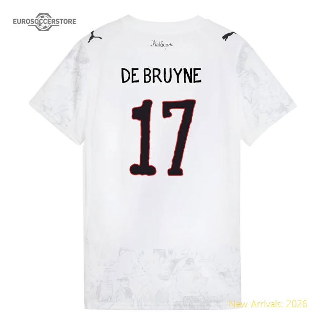 2025-2026 KIDSUPER x Manchester City CWC Shirt (White) - Womens (De Bruyne 17)-Football Shirts Shop