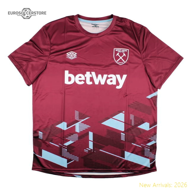 2023-2024 West Ham Warm Up Jersey (Claret)-Vantage Point Soccer