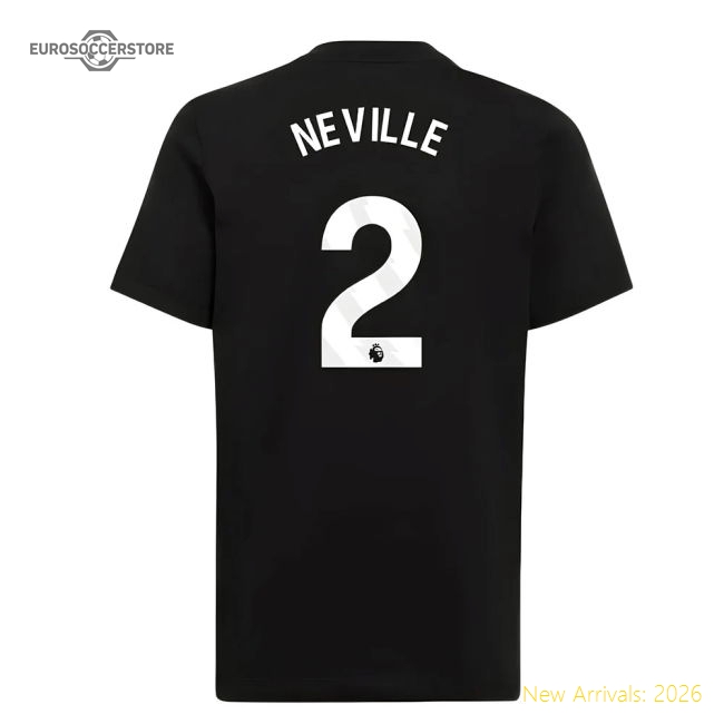 2025-2026 Man Utd EU Training Tee (Black) (Neville 2)-Football Jersey Hub