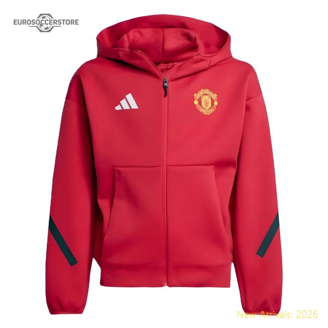 2025-2026 Man Utd Anthem Jacket (Red) - Kids-Football Jersey Hub