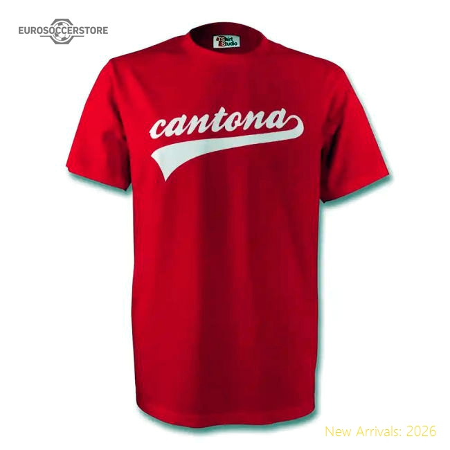 Eric Cantona Man Utd Signature Tee (red)-Football Jersey Hub