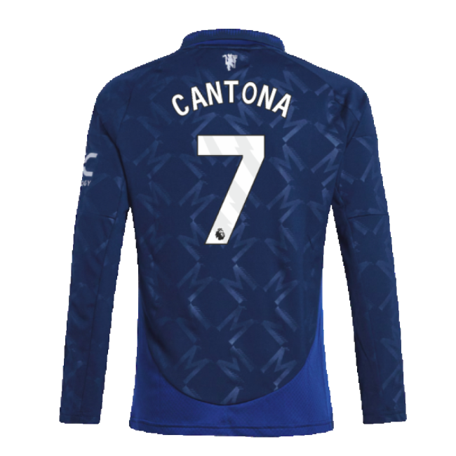 2024-2025 Man Utd Long Sleeve Away Shirt (Kids) (Cantona 7)-Football Jersey Hub