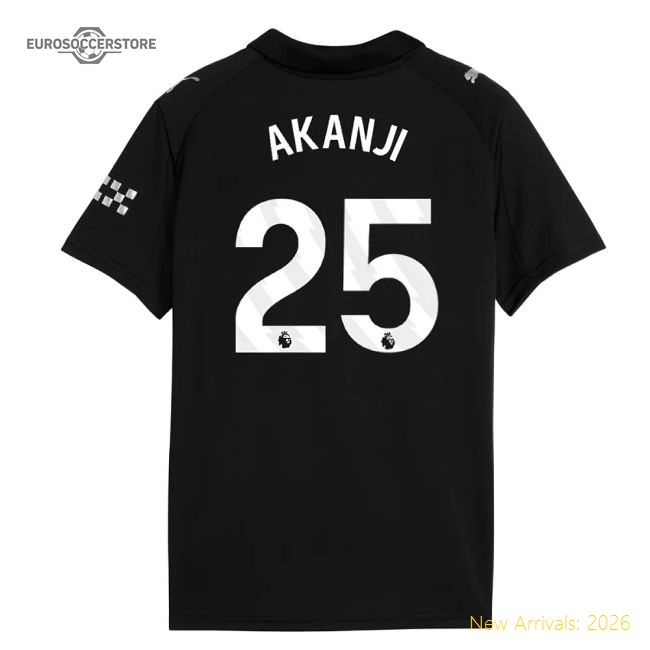 2025-2026 Man City Away Shirt (Kids) (Akanji 25)-Football Jersey Hub