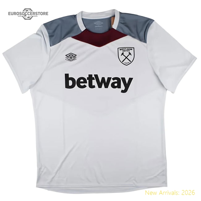 2024-2025 West Ham Training Jersey (Arctic Ice) (Your Name)-Vantage Point Soccer
