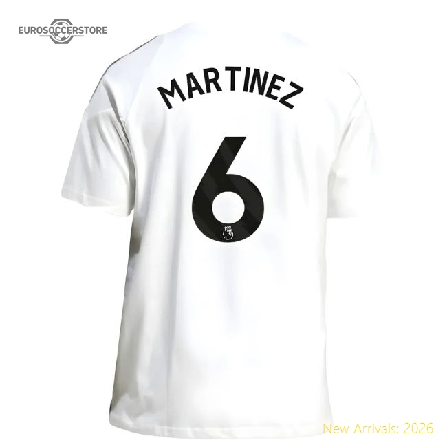 2025-2026 Man Utd Training Tee (White) (Martinez 6)-Football Jersey Hub