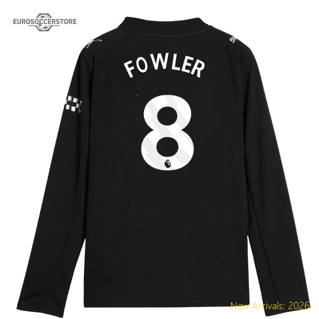 2025-2026 Man City Long Sleeve Away Shirt (Kids) (Fowler 8)-Football Jersey Hub