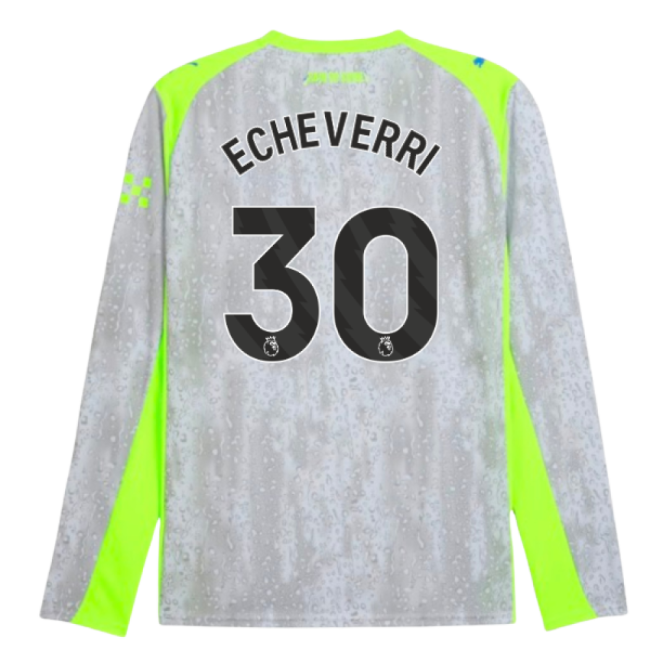 2025-2026 Man City Long Sleeve Third Shirt (Echeverri 30)-Football Jersey Hub
