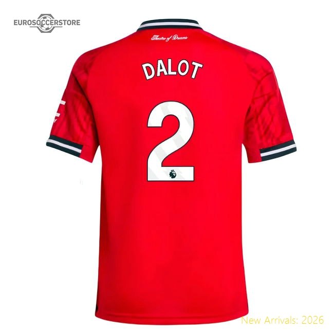2025-2026 Man Utd Home Shirt (Kids) (Dalot 2)-Football Jersey Hub