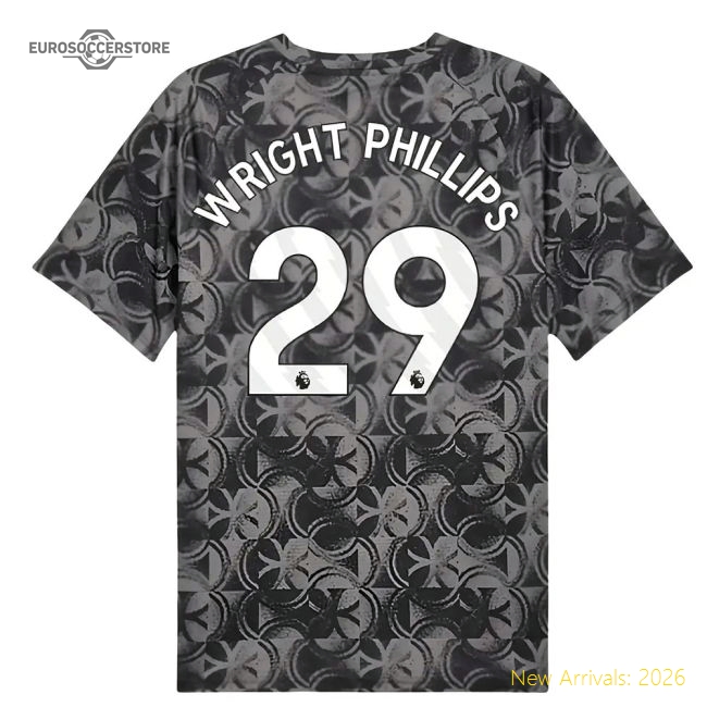2025-2026 Man City Warm Up Jersey (Black) (Wright Phillips 29)-Football Shirts Shop