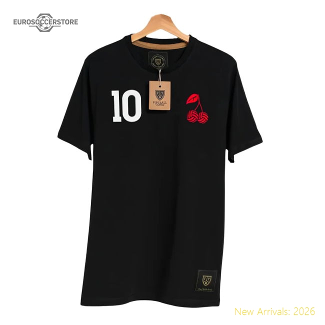 Bournemouth The Cherry Retro Tee (Black) Retro Football Tee #10 Kit Team Pride-PitchVibe Kits