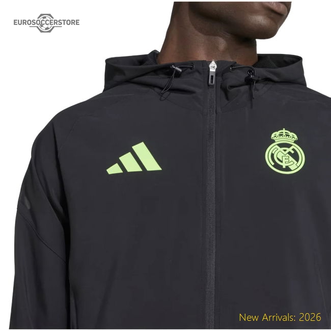 2025-2026 Real Madrid Pro Vis Tech Jacket (Black)-BuySoccerJersey Hub