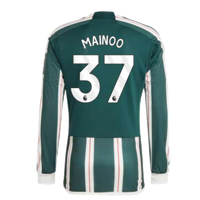 2023-2024 Man Utd Long Sleeve Away Shirt (Mainoo 37)-Football Shirts Shop