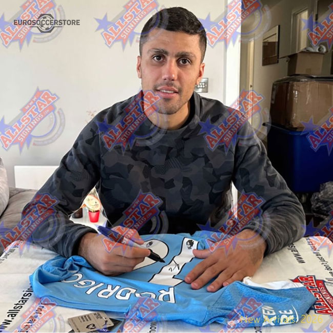 Manchester City FC Rodri Signed Shirt & Medal (Framed)-Football Shirts Shop