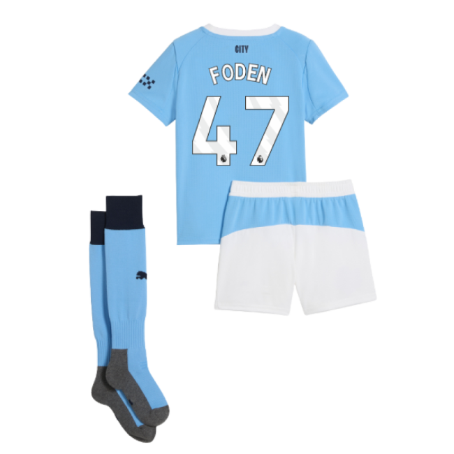 2025-2026 Man City Home Mini Kit (Foden 47)-Football Shirts Shop