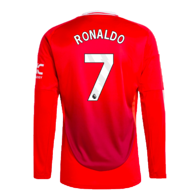 2024-2025 Man Utd Long Sleeve Home Shirt (Ronaldo 7)-Football Jersey Hub