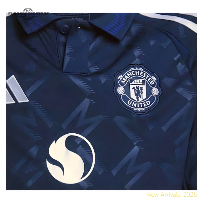 2024-2025 Man Utd Long Sleeve Away Shirt (Kids) (Mainoo 37)-Football Jersey Hub