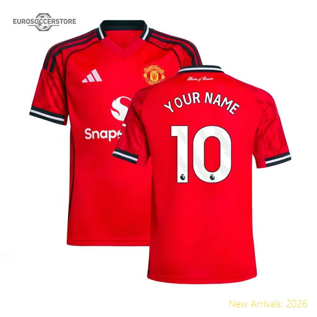 2025-2026 Man Utd Home Shirt (Kids) (Your Name)-Football Jersey Hub