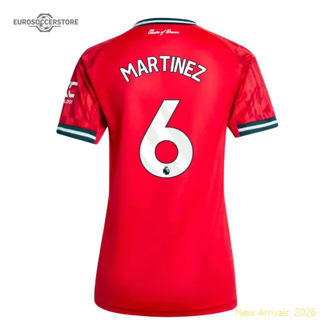 2025-2026 Man Utd Home Shirt (Womens) (Martinez 6)-Football Jersey Hub