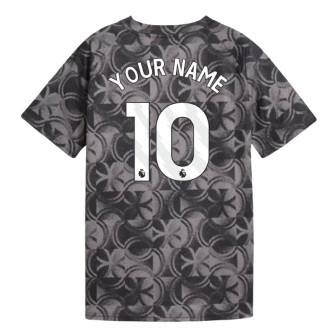 2025-2026 Man City Warm Up Jersey (Black) - Kids (Your Name)-Football Shirts Shop