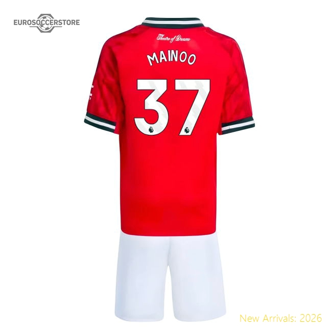 2025-2026 Man Utd Home Mini Kit (Mainoo 37)-Football Jersey Hub