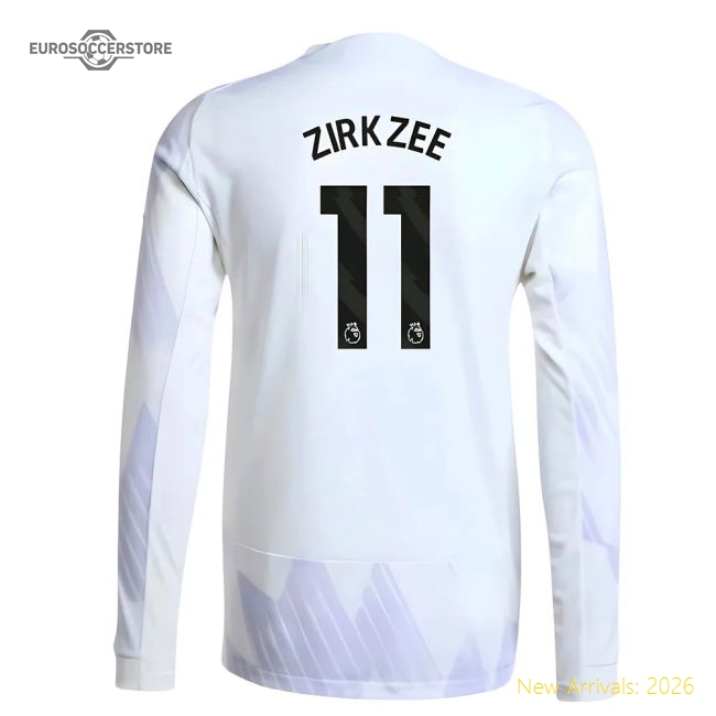 2025-2026 Man Utd Authentic Long Sleeve Away Shirt (Zirkzee 11)-Football Jersey Hub