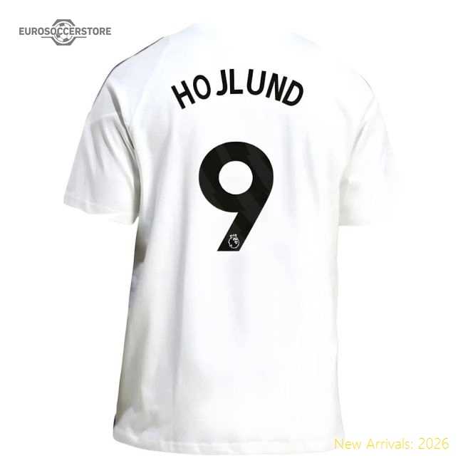 2025-2026 Man Utd Training Tee (White) (Hojlund 9)-Football Jersey Hub