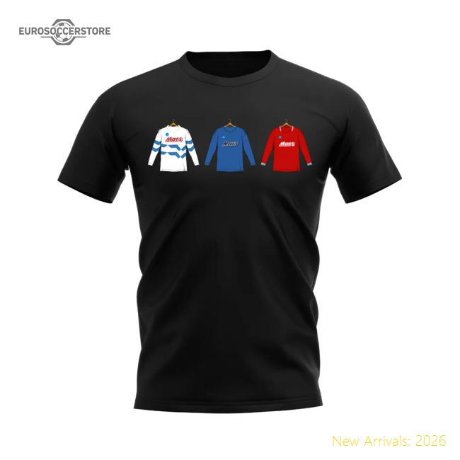 Napoli 1989-1990 Retro Shirt T-shirt (Black)-Vantage Point Soccer
