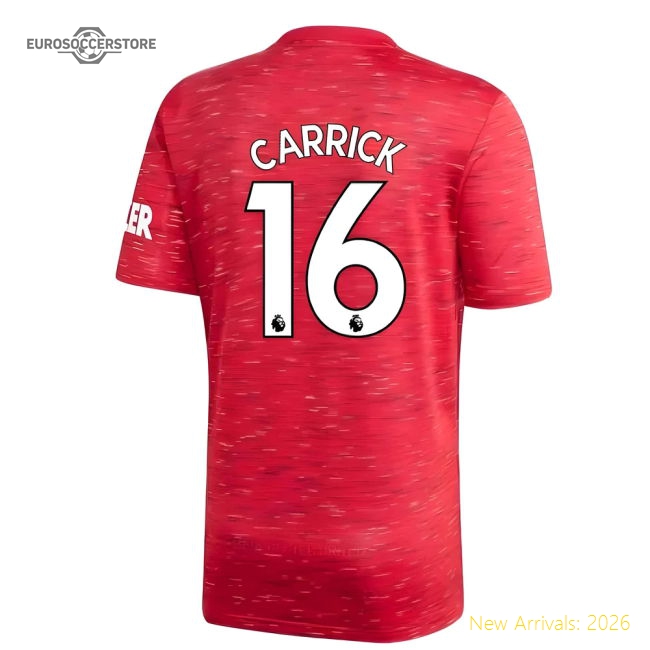 2020-2021 Man Utd Adidas Home Football Shirt (CARRICK 16)-Football Jersey Hub