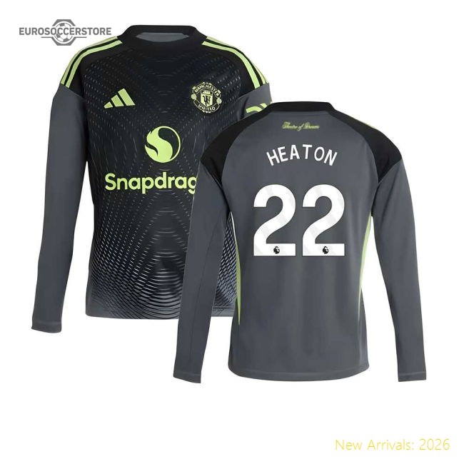 2025-2026 Man Utd Home Goalkeeper Shirt (Grey) - Kids (Heaton 22)-Football Jersey Hub