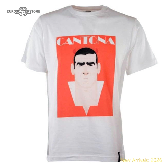 Manchester Reds Retro Cantona T-Shirt (White)-Football Jersey Hub