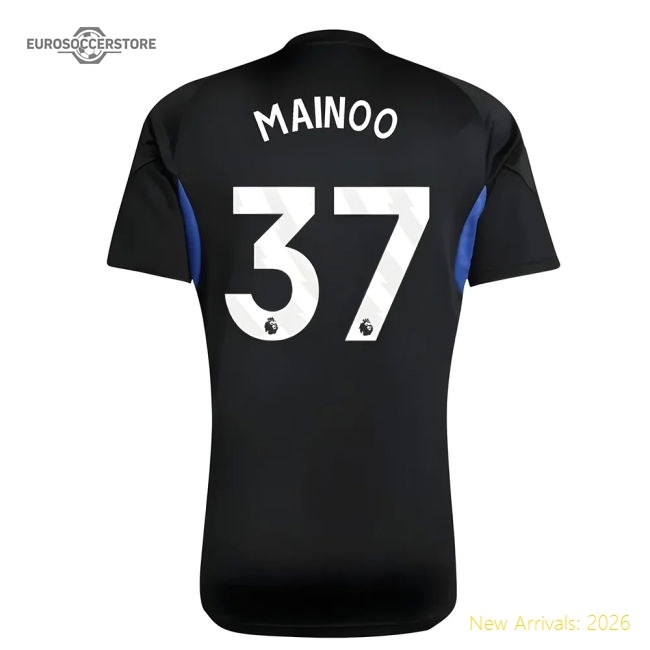 2025-2026 Man Utd EU Training Jersey (Black) - Kids (Mainoo 37)-Football Jersey Hub