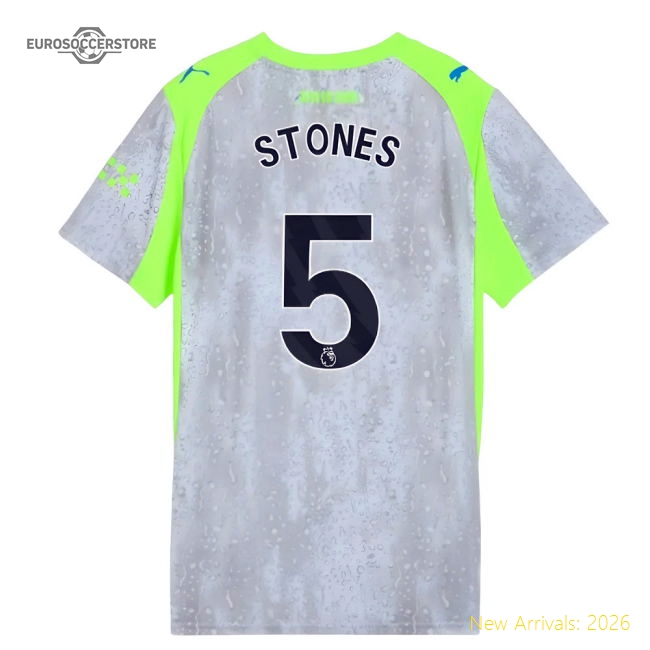 2025-2026 Man City Third Shirt (Womens) (Stones 5)-Football Jersey Hub